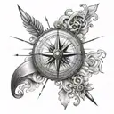 Compass Fortune Favors tattoo design idea
