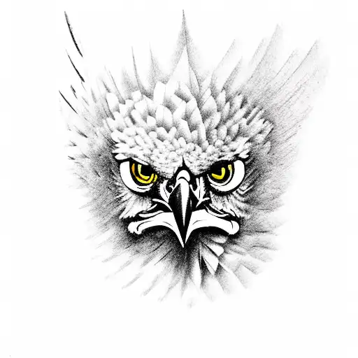 harpy eagle perched on a branch tattoo design idea