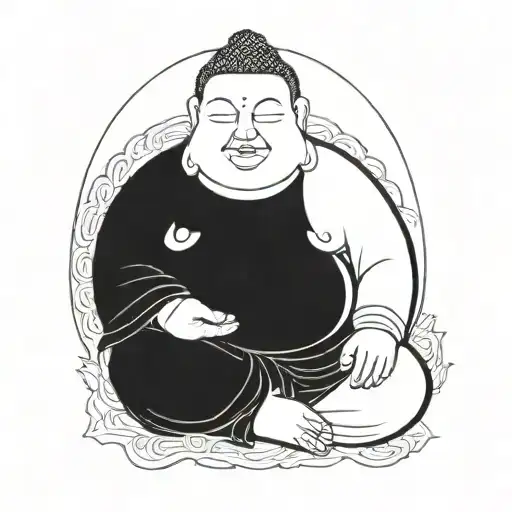 fat buddha tattoo design idea