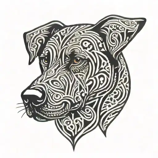 black labrador tattoo design idea