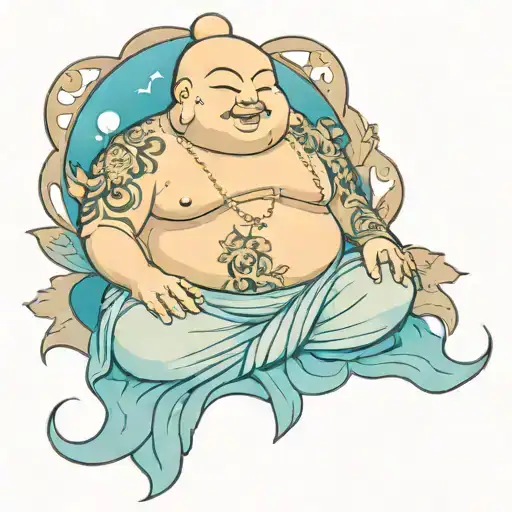 fat buddha tattoo design idea