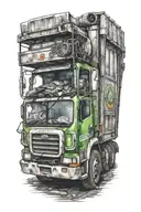 garbage truck driver tattoo design idea