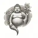 fat buddha tattoo design idea