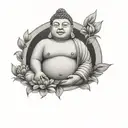fat buddha tattoo design idea