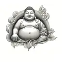 fat buddha tattoo design idea