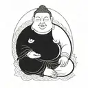 fat buddha tattoo design idea