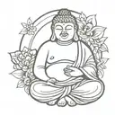 fat buddha tattoo design idea