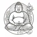 fat buddha tattoo design idea