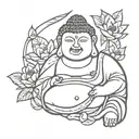 fat buddha tattoo design idea