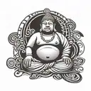 fat buddha tattoo design idea