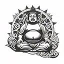 fat buddha tattoo design idea