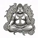 fat buddha tattoo design idea