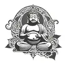 fat buddha tattoo design idea