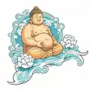 fat buddha tattoo design idea