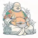 fat buddha tattoo design idea