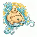 fat buddha tattoo design idea