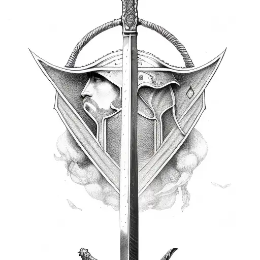 Sketch Sword Tattoo Idea - BlackInk AI