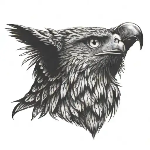 owl eagle wolf howling at the moon tattoo design idea