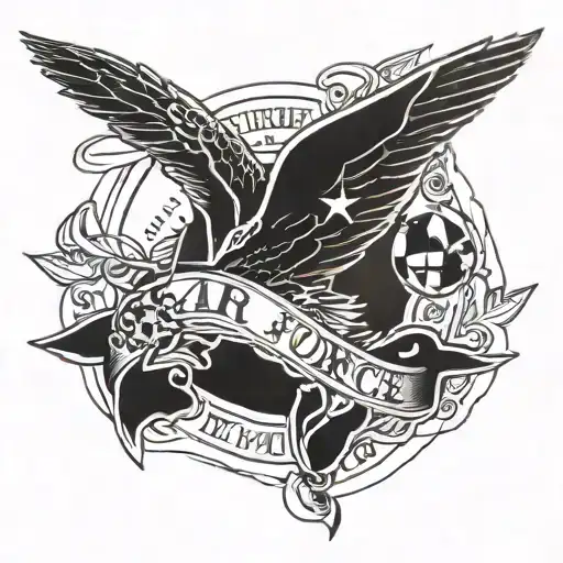 Air Force veteran with writing Virtus Velox, with an outdoor theme tattoo design idea