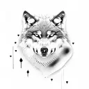 wolf and horse heads tattoo design idea