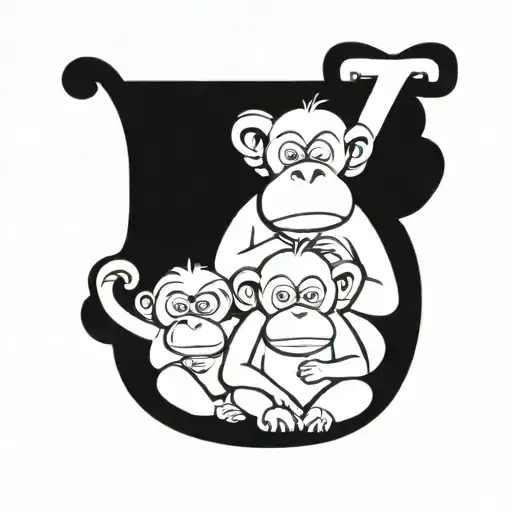 3 wise monkeys cyber tattoo design idea