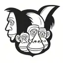 3 wise monkeys cyber tattoo design idea