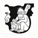 3 wise monkeys cyber tattoo design idea