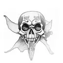 one piece monkey d Luffy skull version with son order haki tattoo design idea
