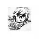 one piece monkey d Luffy skull version with son order haki tattoo design idea