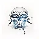 monkey d Luffy skull version with son order haki tattoo design idea