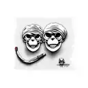 monkey d Luffy skull version with son order haki tattoo design idea