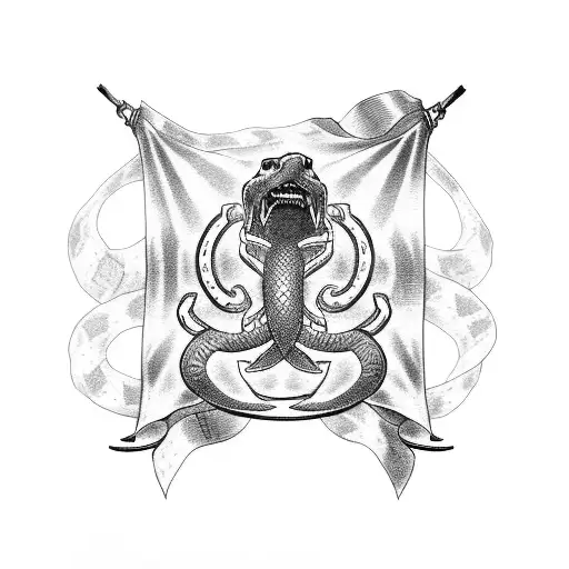  a rebel flag with a viper coiled around it tattoo design idea