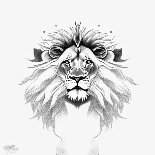 lion and lamb tattoo design idea
