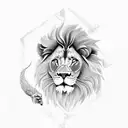 lion and lamb tattoo design idea