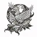 Phoenix and inner child  tattoo design idea