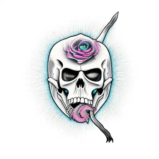 Grim Reaper Lost in the wilderness tattoo design idea