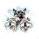 Cane Corso surrounded by wolves tattoo design idea