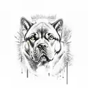 Cane Corso surrounded by wolves tattoo design idea