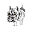 Cane Corso surrounded by wolves tattoo design idea