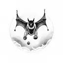 hanging bat tattoo design idea