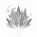 A Skyrim landscape with a hidden cannabis farm tattoo design idea