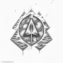A Skyrim landscape with a hidden cannabis farm tattoo design idea