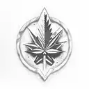 A Skyrim landscape with a hidden cannabis farm tattoo design idea