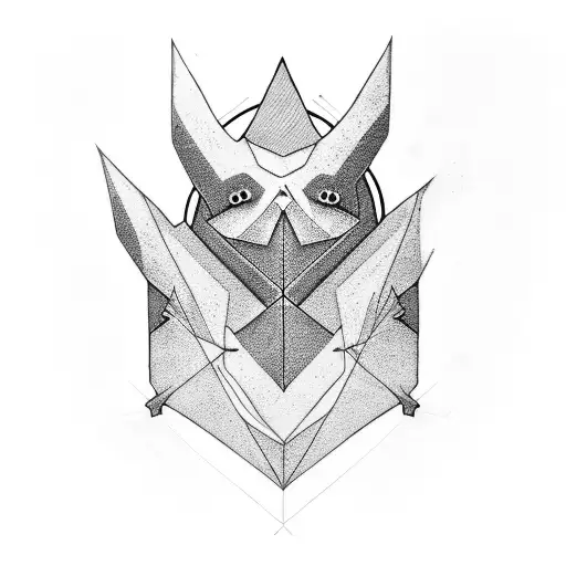 Gengar with geometric forms  tattoo design idea