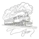 simplistic train drawing with steam coming out in which it writes choo choo motherfxckers tattoo design idea