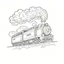 simplistic train drawing with steam coming out in which it writes choo choo motherfxckers tattoo design idea