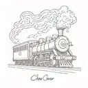 simplistic train drawing with steam coming out in which it writes choo choo motherfxckers tattoo design idea