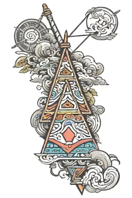 Tibetan prayer flags tattoo design idea