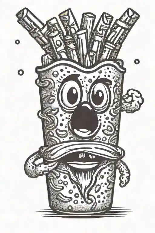 cartoon french fries  tattoo design idea