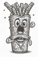 cartoon french fries  tattoo design idea